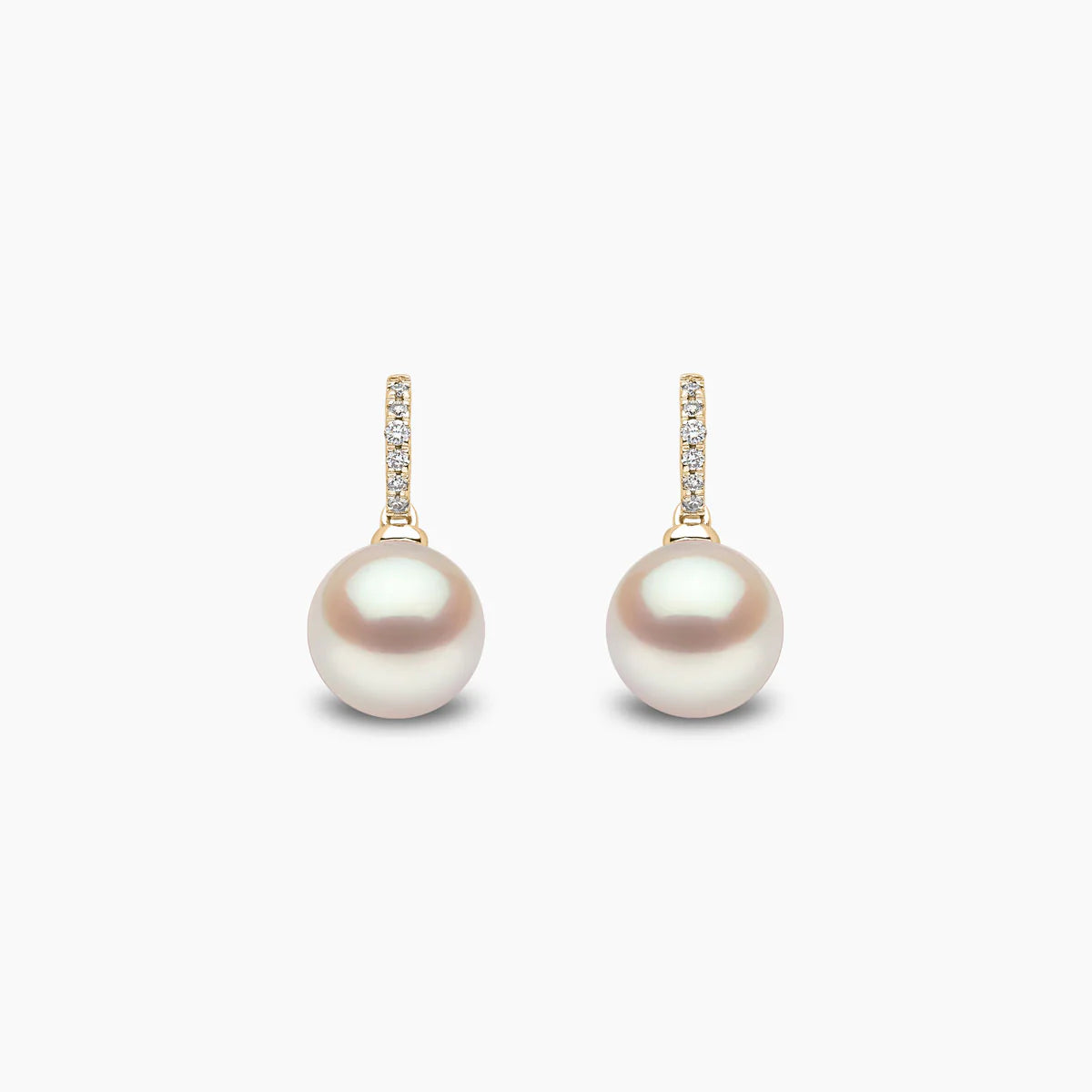 CLASSIC FRESHWATER PEARL AND DIAMOND EARRINGS YEM0021-605