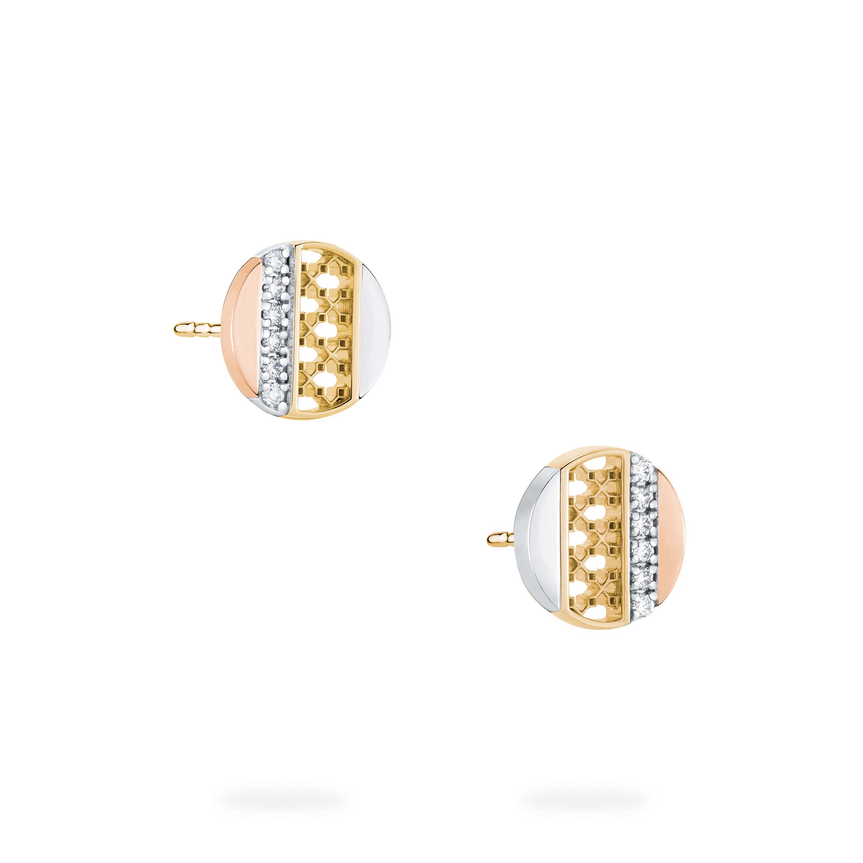 Birks Dare to Dream ® Diamond Circle Earrings, Tri-Gold 450016186357