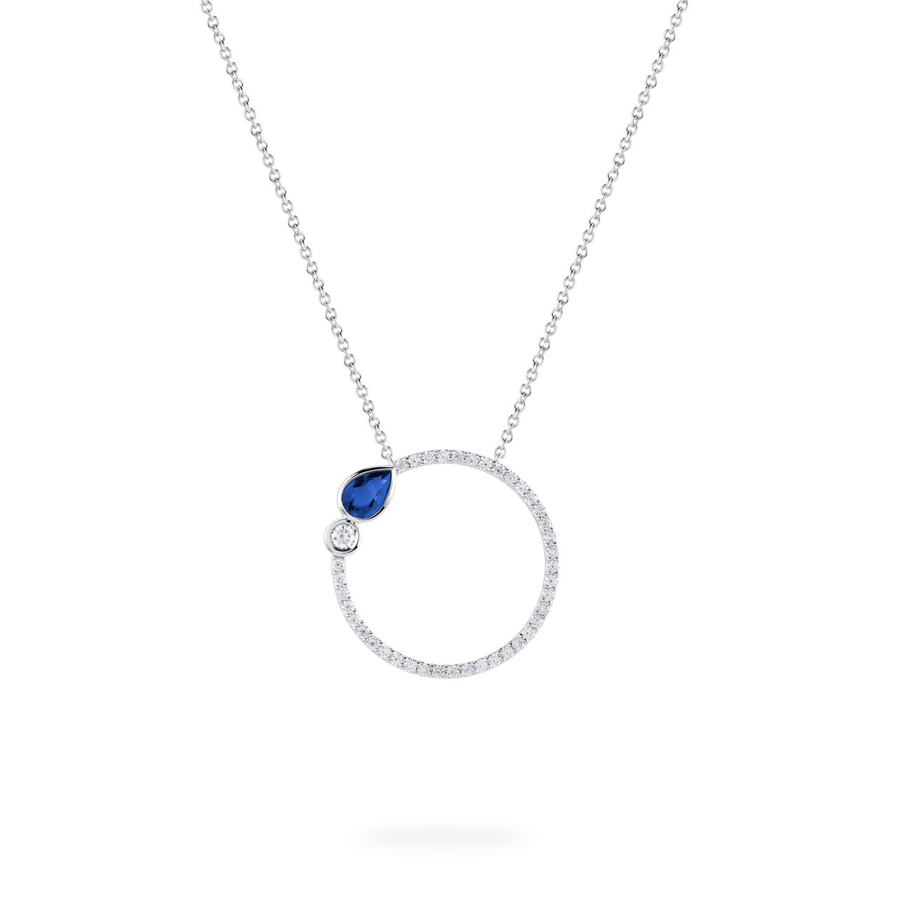 Birks Splash Sapphire and Diamond Circle Pendant 450016012359