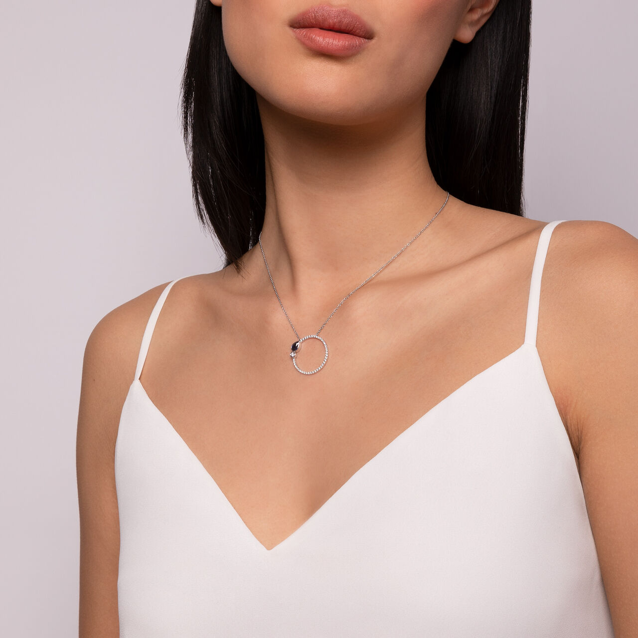 Birks Splash Sapphire and Diamond Circle Pendant 450016012359