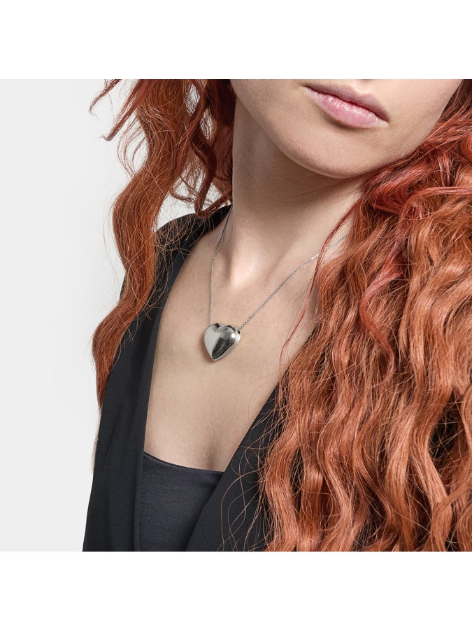 Silver necklace with big heart
