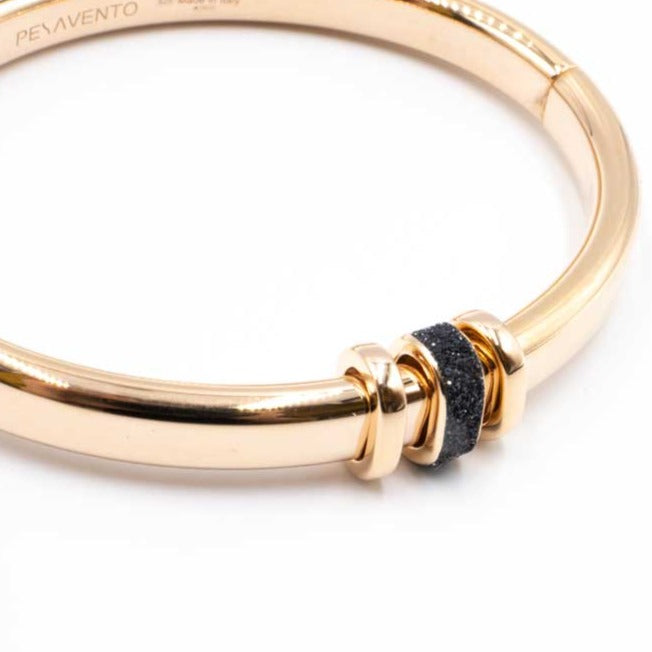 Pesavento Elegance Pink Bangle with Black Polvere Medium Width WELGB056