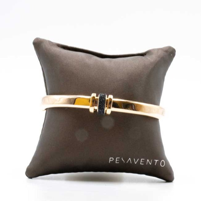 Pesavento Elegance Pink Bangle with Black Polvere Medium Width WELGB056