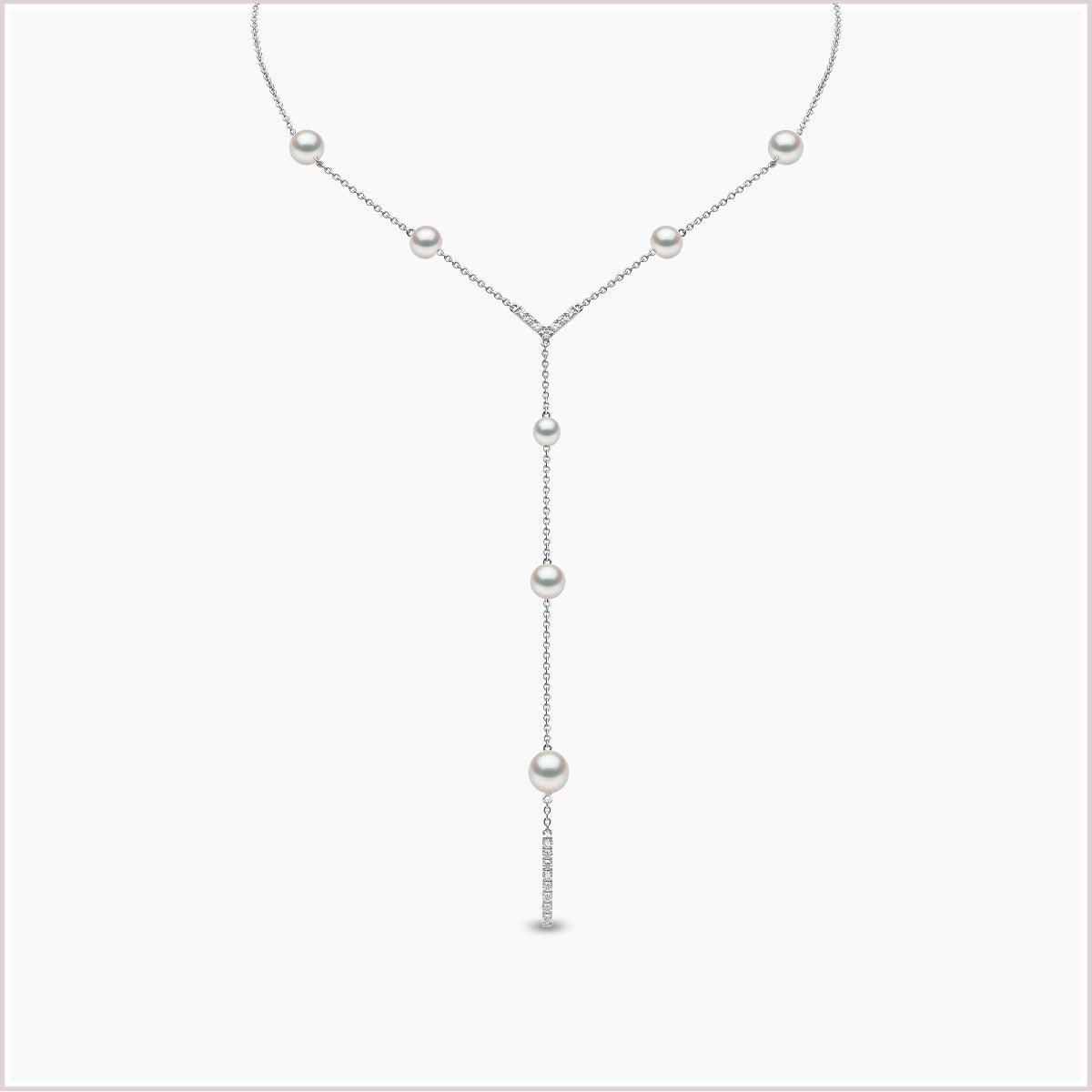 Yoko London Trend Freshwater Pearl and Diamond Necklace Q2091NLET-7F-DGHX