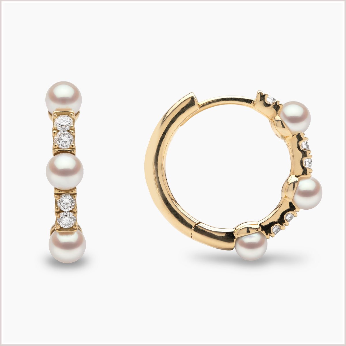 Yoko London Eclipse Akoya Pearl and Diamond Hoop Earrings QYE2257-6X-LHX