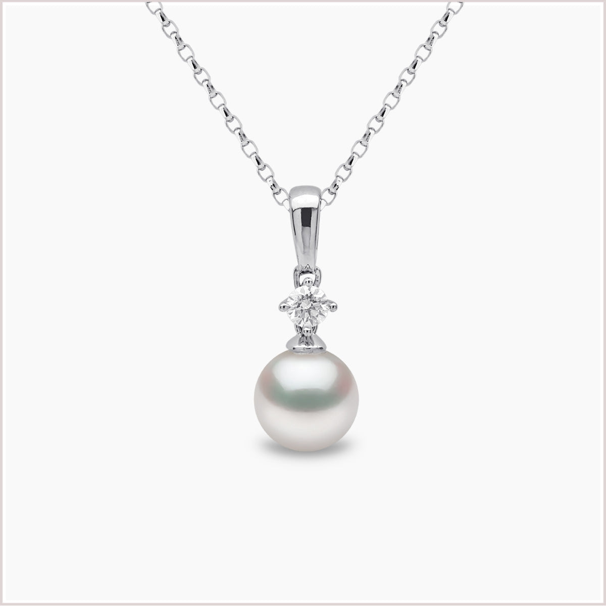 Classic Akoya Pearl Diamond Pendant YPM1110-7X-DEY