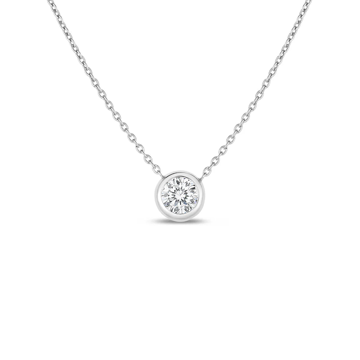 MISS MIMI SILVER 5MM BEZEL DROP PENDANT 04-146409W
