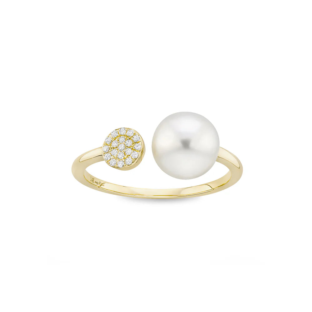 Pearl and Diamond Ring in Yellow 02-012803-02FWP