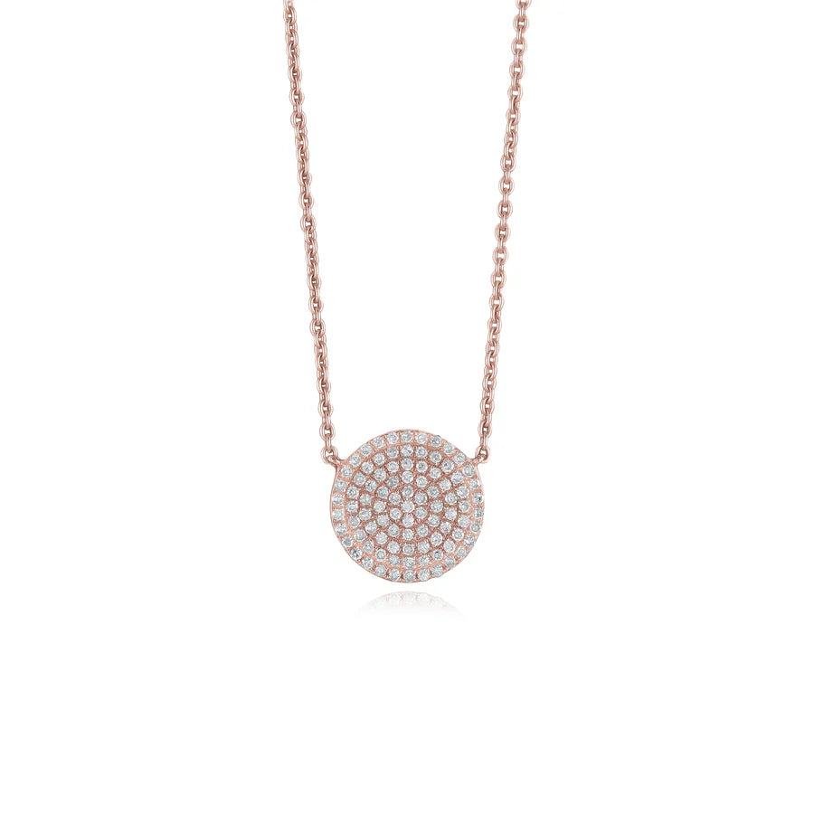 Round Disc Diamond Pendant in Rose 09-012563-03DIA