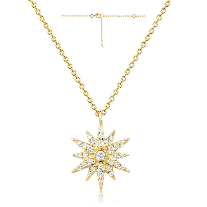 Diamond Starburst Pendant in Yellow 04-016418-02DIA-18