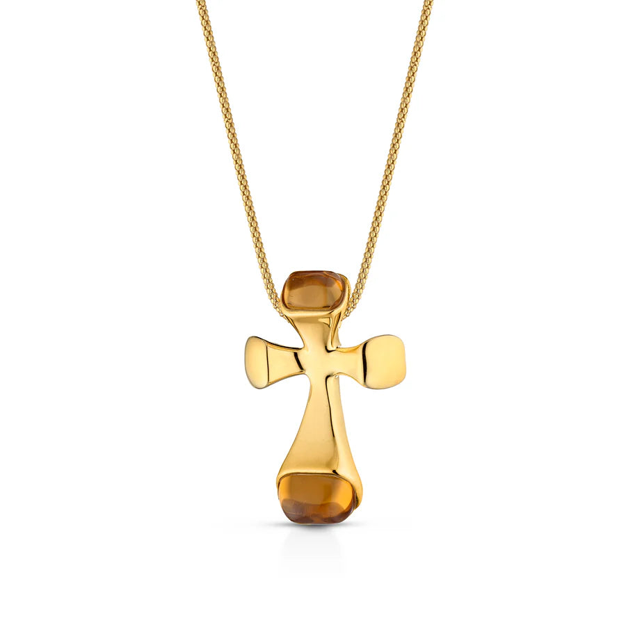 COLOR BURST CROSS PENDANT IN CITRINE 04-068754-02CI