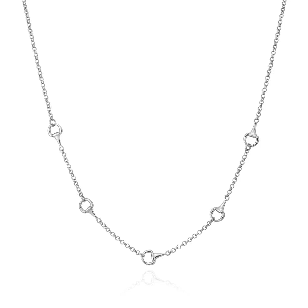 Equestrian Link Necklace in White 30" 04-086543-30W