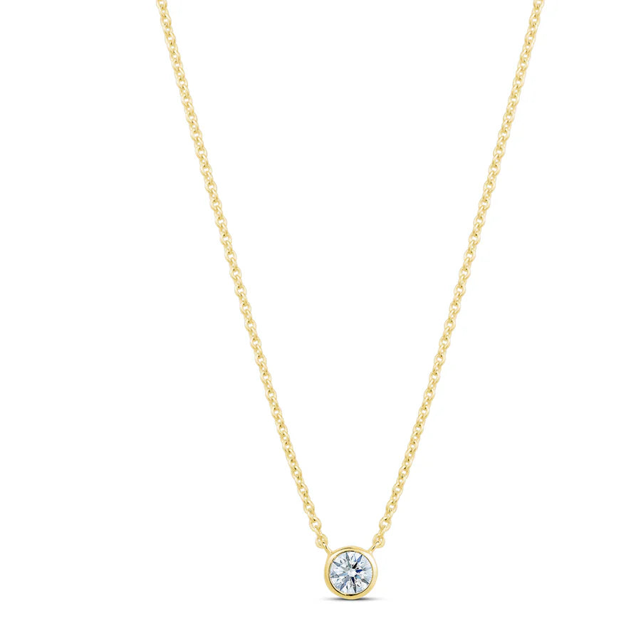 5mm Bezel Drop Necklace in Yellow 04-146409-02WH