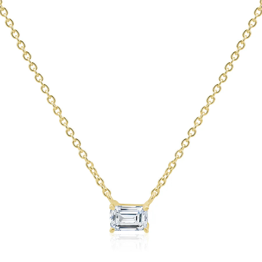 4mm Emerald Cut Necklace in Yellow 04-146411-02WH