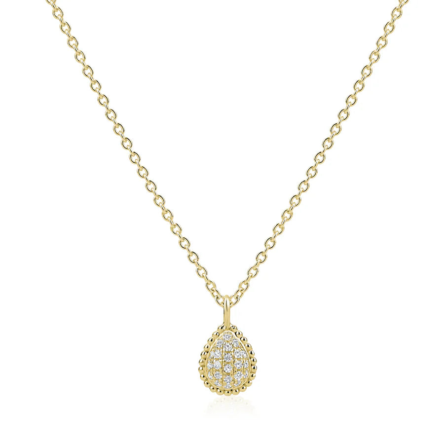 Pear Dew Drop Necklace in Yellow 04-146570-02WH