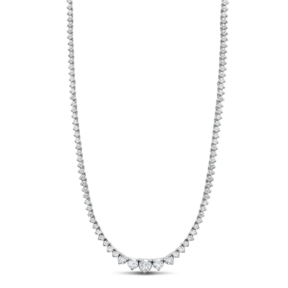 Graduated Tennis Necklace in White 04-956255-01WH-15