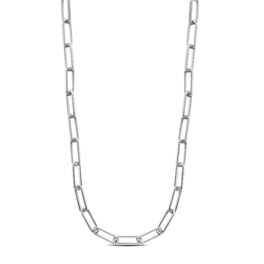 Paper Clip Fine Link Necklace in White 04-403614-01-16