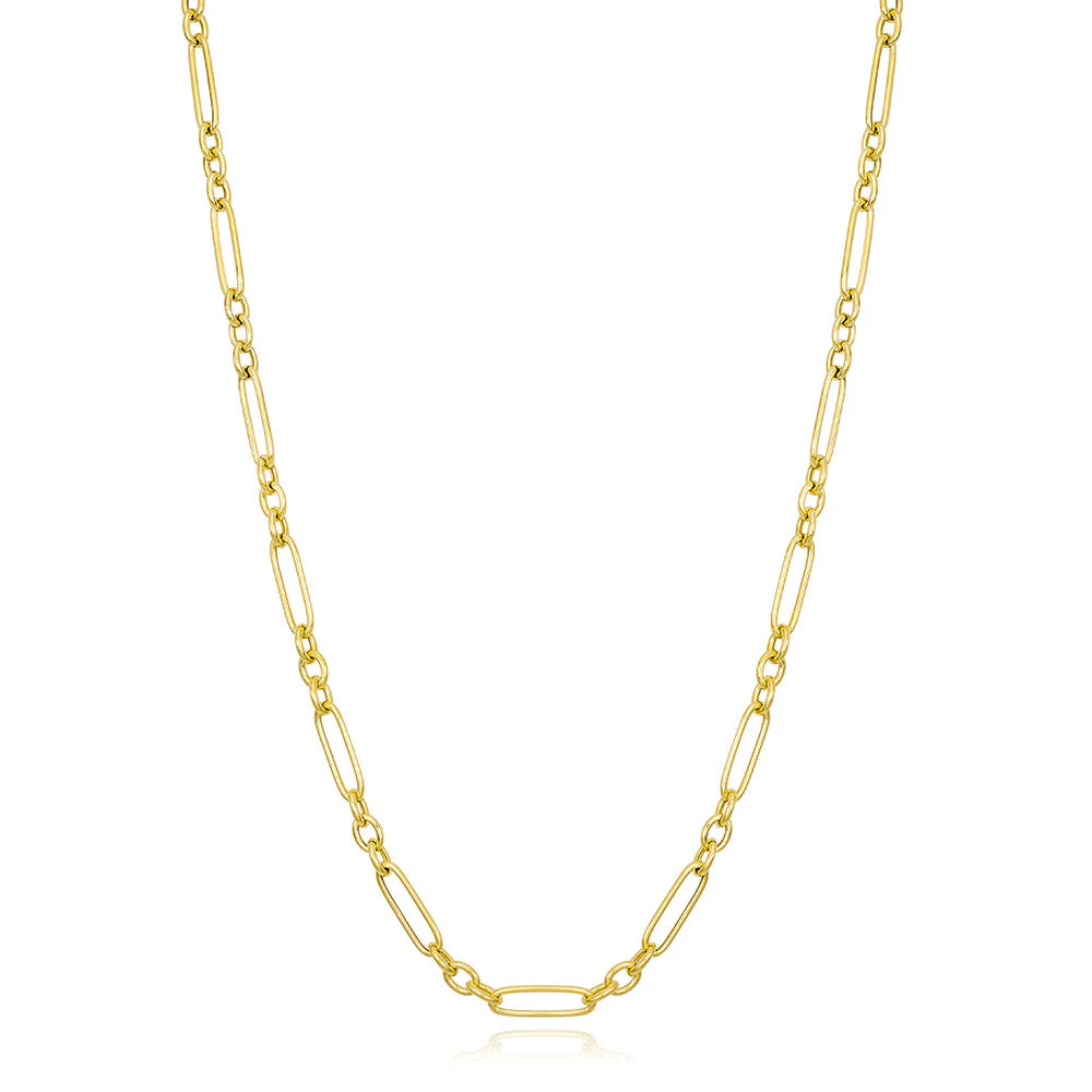 SMALL TUBE PAPERCLIP NECKLACE IN YELLOW 04-403814-02