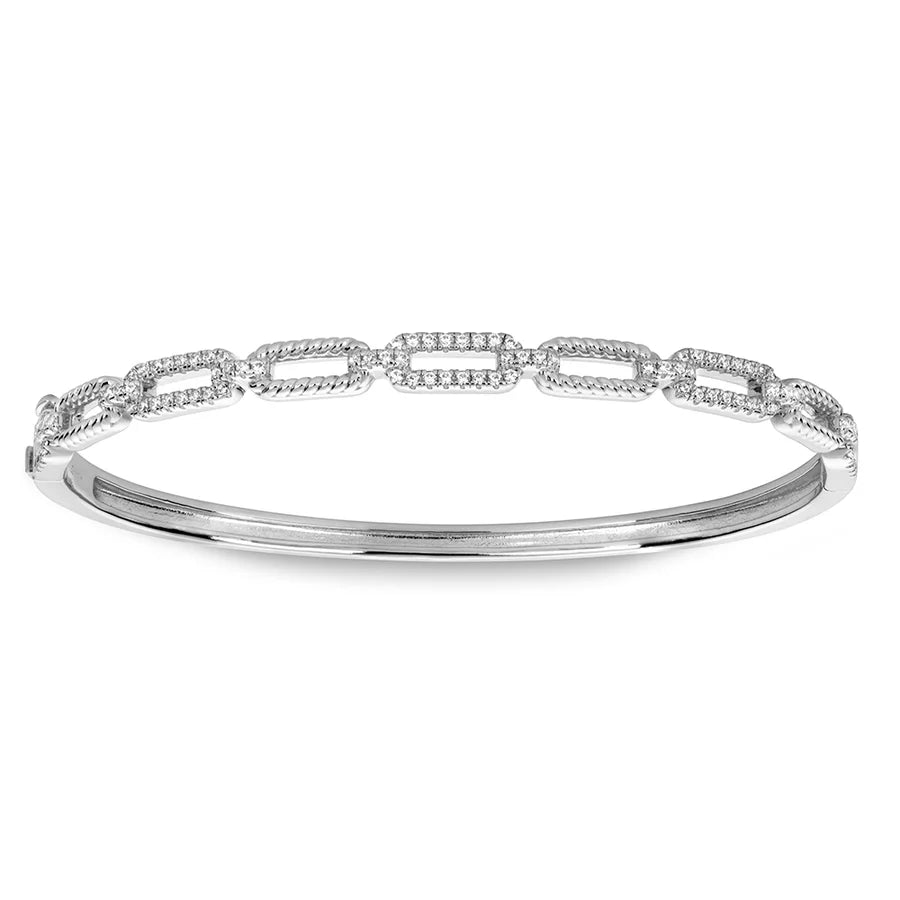 Radiant Rope Link Bangle in White 07-146194-01WH-M