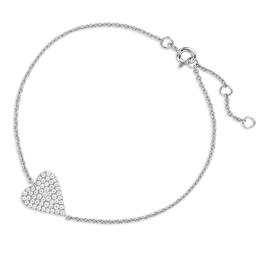 Sharp Heart Bracelet in White 07-146221-01WH