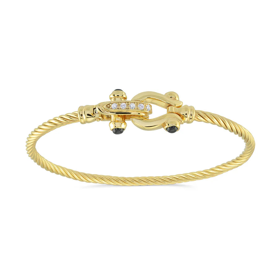 Equestrian Twist Bangle in Yellow 07-082770-02BK