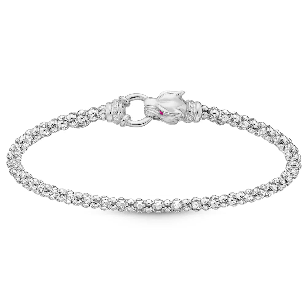 CLASSIC LIONESSE BRACELET IN WHITE WITH RED EYES 07-083271-01RD-S