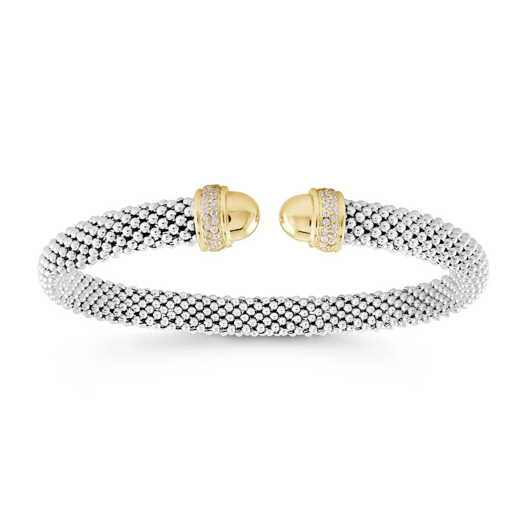 SLIP-ON MESH BANGLE IN WHITE & YELLOW 07-083279-0102WH-S