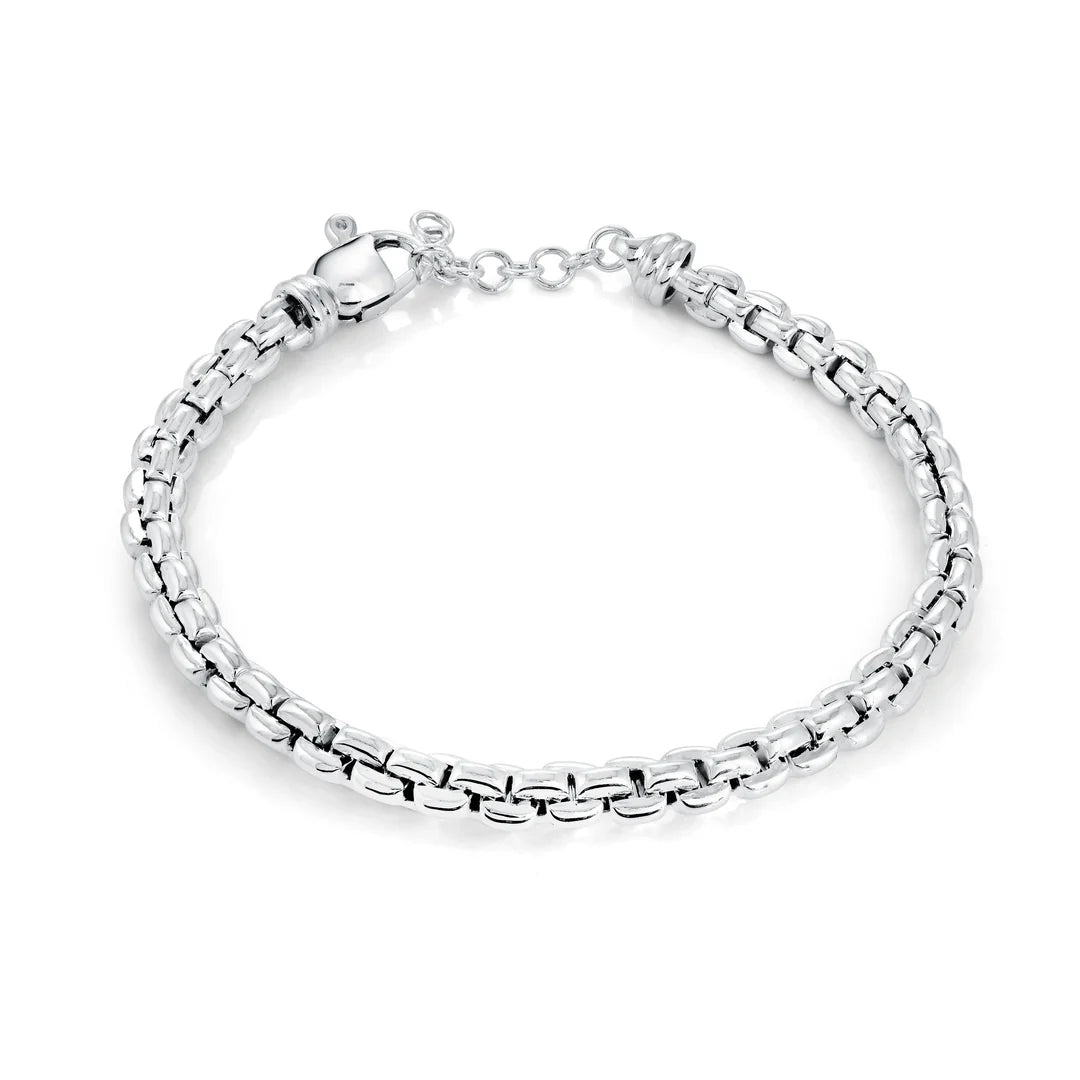 ROUNDED CUBE LINK BRACELET IN WHITE 07-083476-01