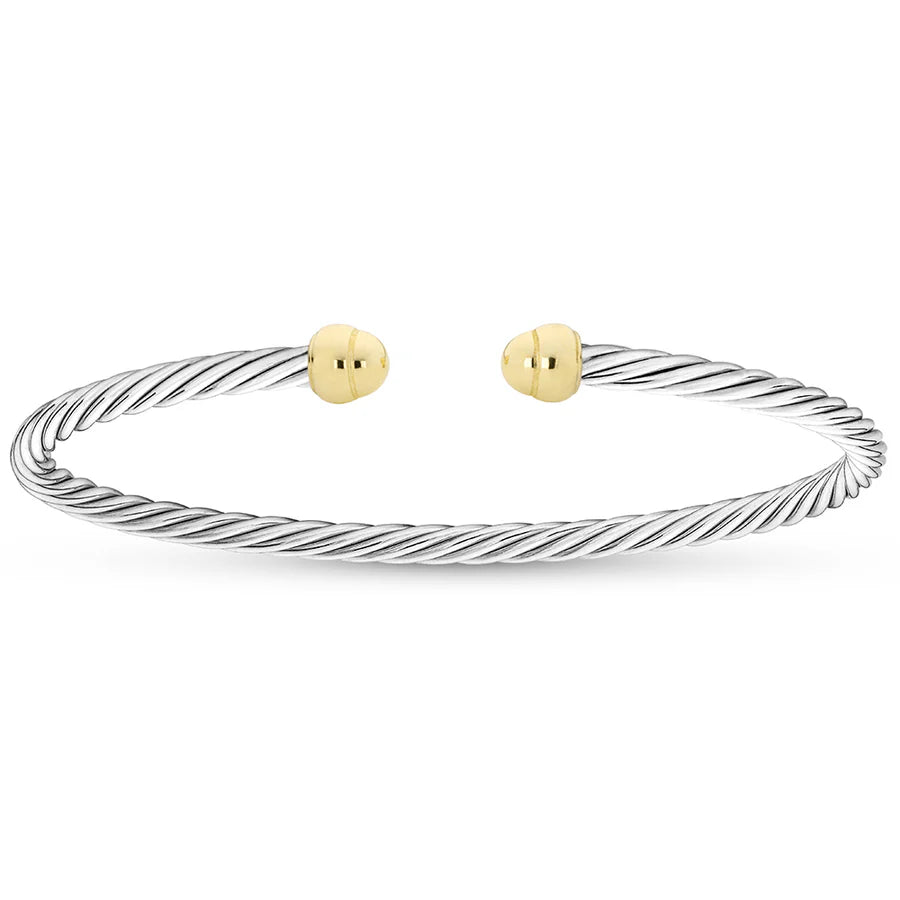 Classic Mini Twist Bangle in White & Yellow 07-083483-05