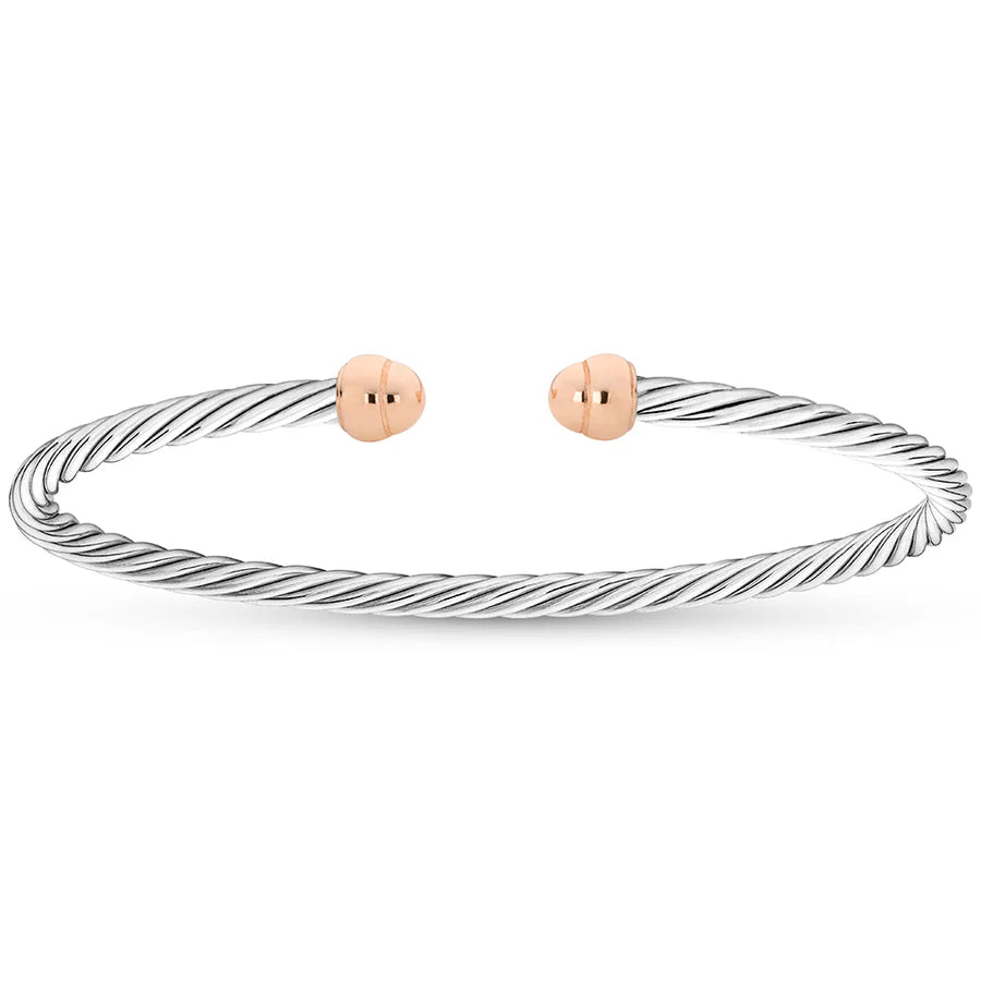 Classic Mini Twist Bangle in White & Rose 07-083483-04