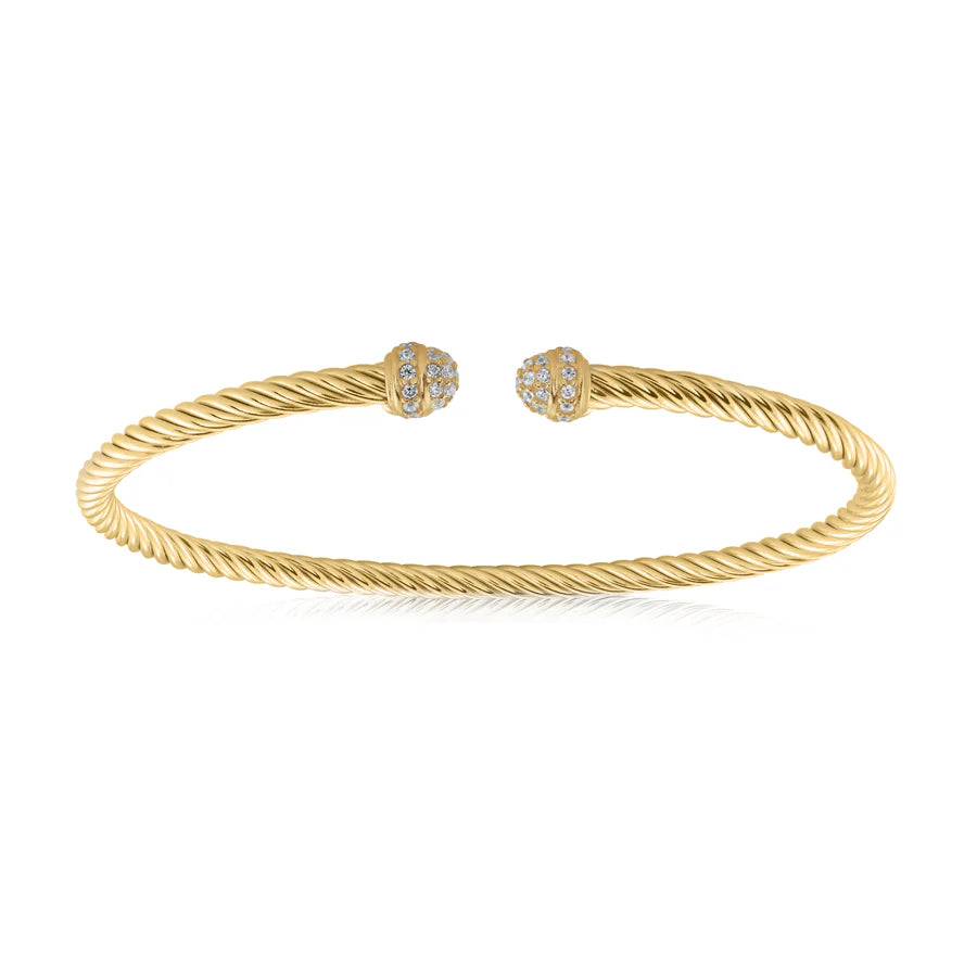Pave Mini Twist Bangle in Yellow 07-083484-02