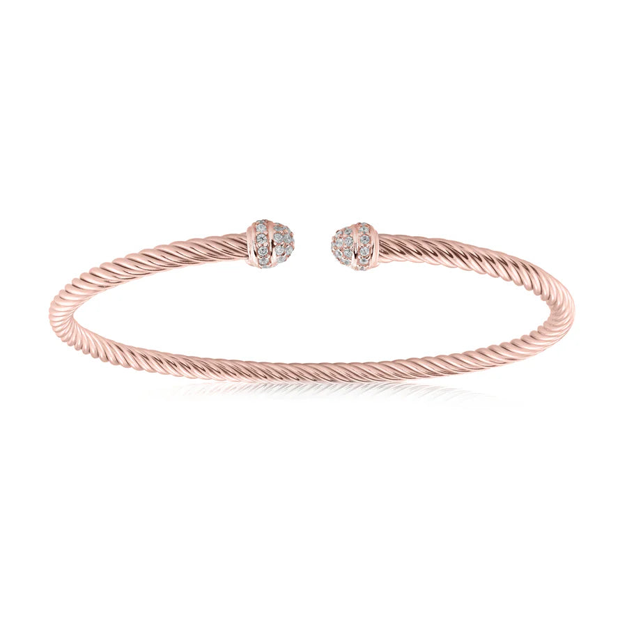 Pave Mini Twist Bangle in Rose 07-083484-03