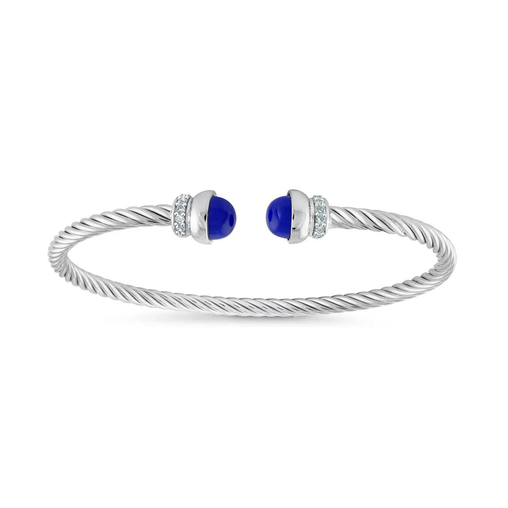 Lapis Twist Cable Bangle in White 07-083486-01LP