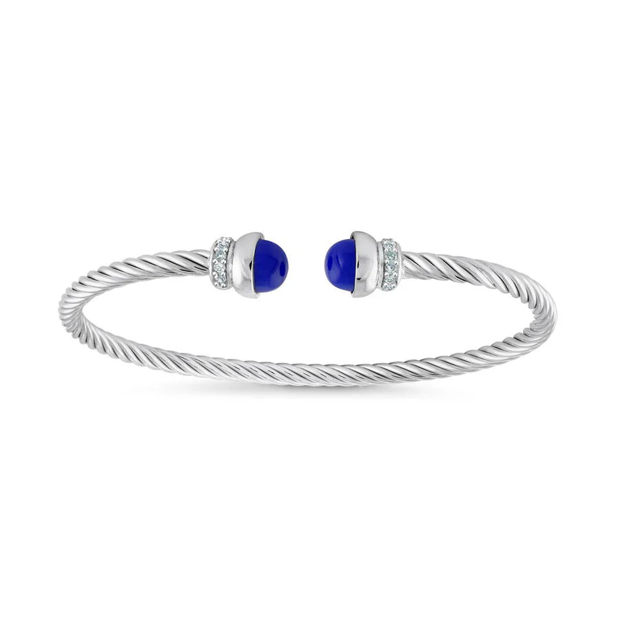 Lapis Twist Cable Bangle in White 07-083486-01LP