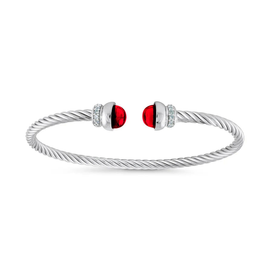 Red Twist Cable Bangle in White 07-083486-01RD