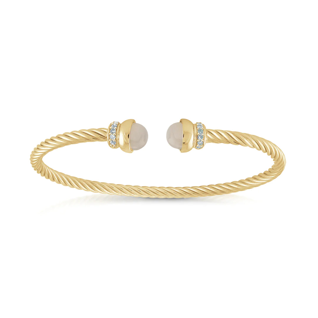 MOONSTONE TWIST CABLE BANGLE 07-083486R