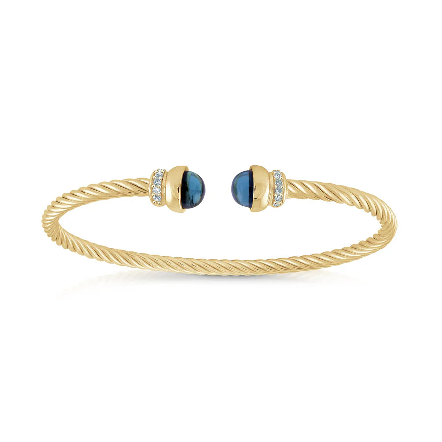 London Blue Twist Cable Bangle in Yellow 07-083486-02LB