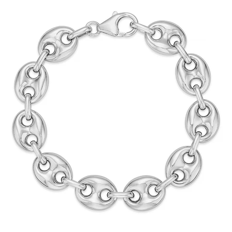 Flat Coffee Bean Bracelet in White 07-084010-01