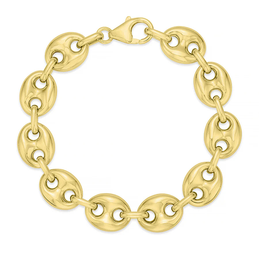 Flat Coffee Bean Bracelet in Yellow 07-084010-02