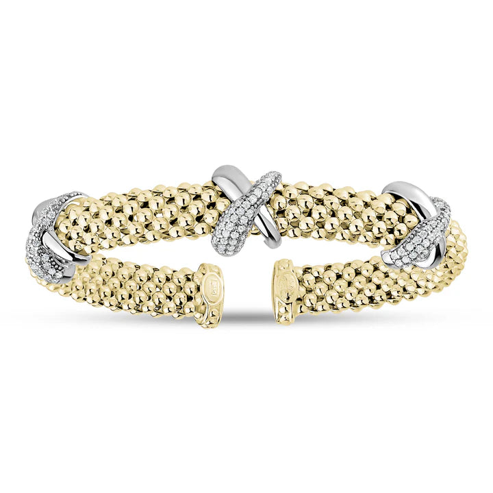FANCY X BANGLE IN YELLOW 07-086810-02WH-M