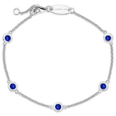 Diamond by the Yard Bracelet in White, Multicolor blue Stones 07-142689-01MB