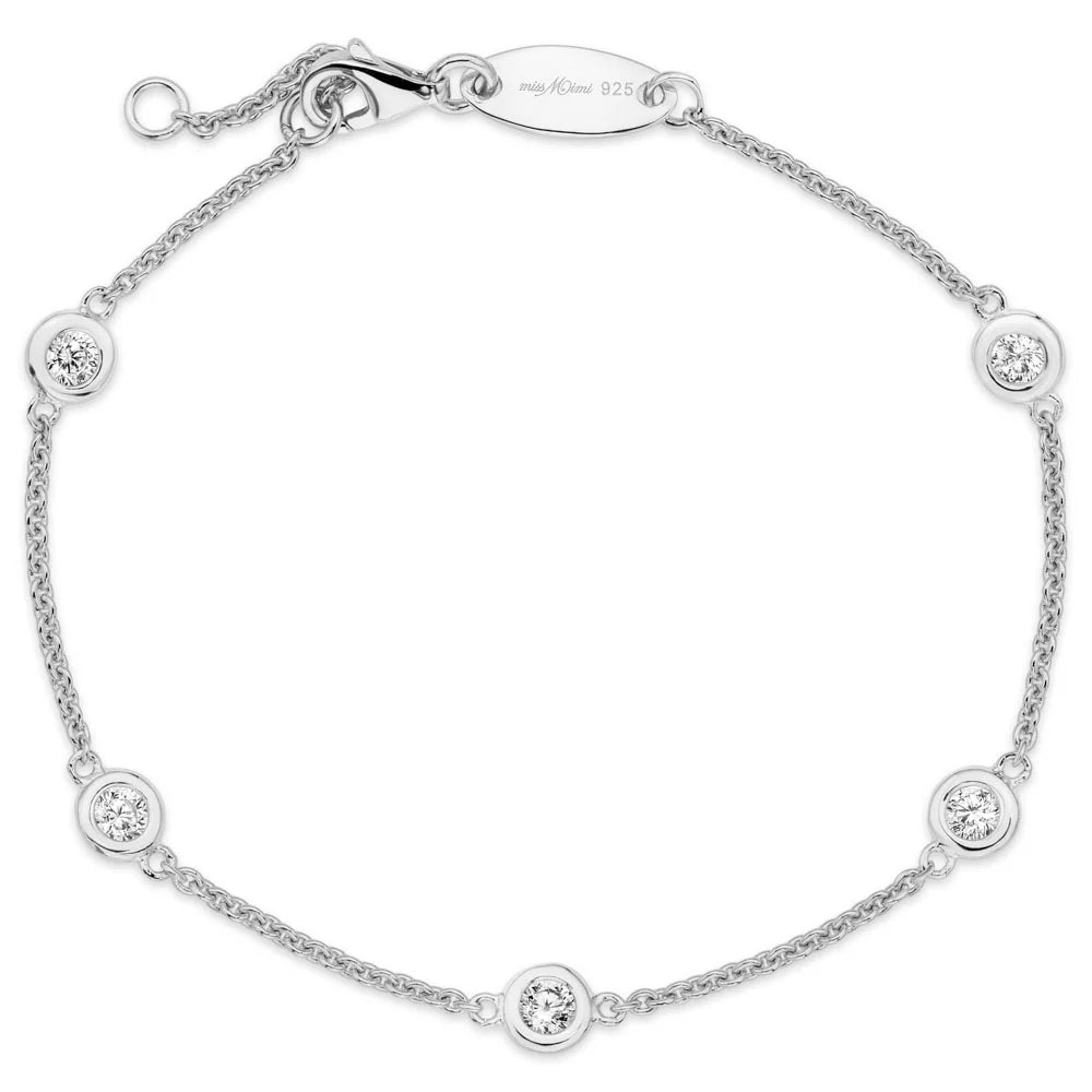 Diamond by the yard Bracelet in White 07-142689-01WH-7
