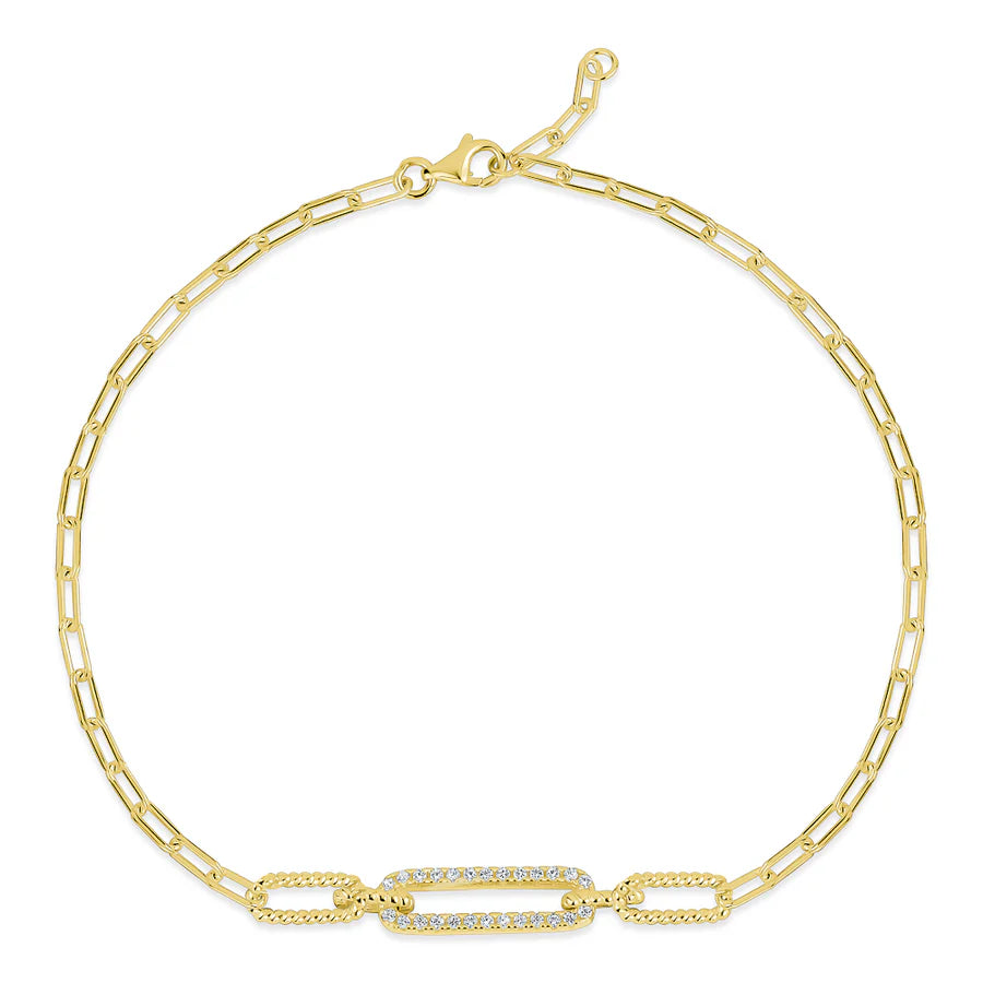 Rope Chain Link Bracelet in Yellow 07-146220-02WH
