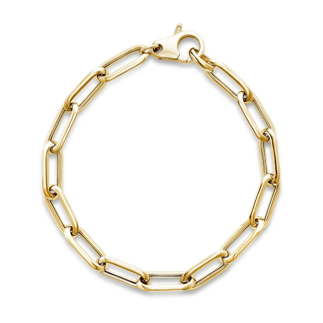 Round Tube Link Bracelet in Yellow 14KY 07-646699-02