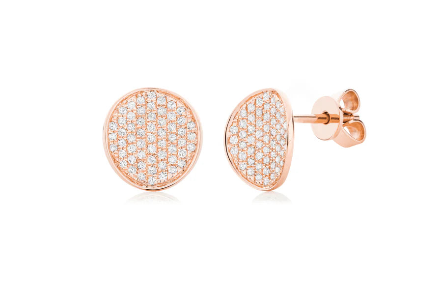 Diamond Conc Stud Earrings in Rose 13-012563-03DIA