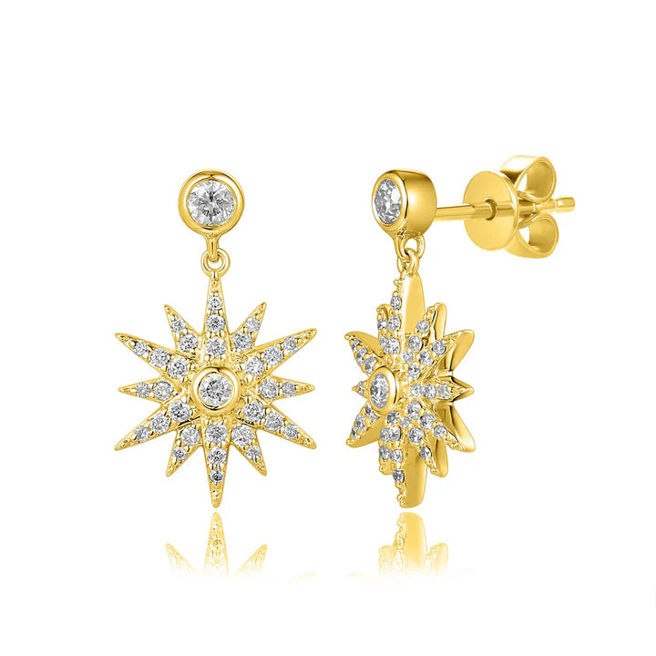 MISS MIMI 14K SUNBURST DROP EARRINGS 0.36CT 13-766370