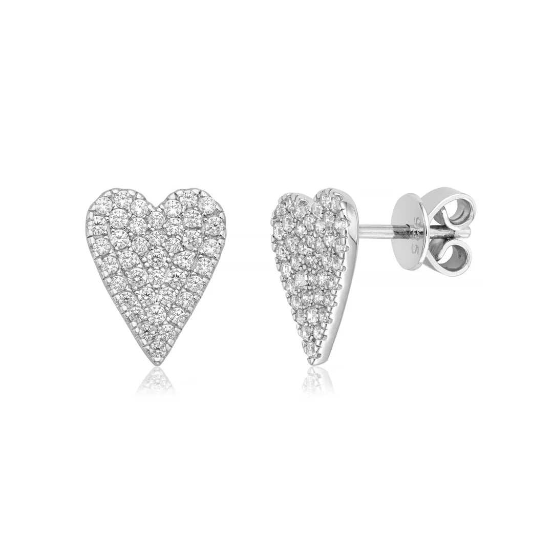Sharp Heart Earrings in White 13-146221-01WH