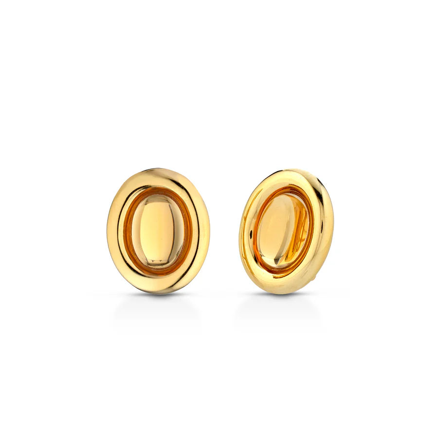 COLOR BURST OVAL STATEMENT STUD IN CITRINE 13-068752-02CI
