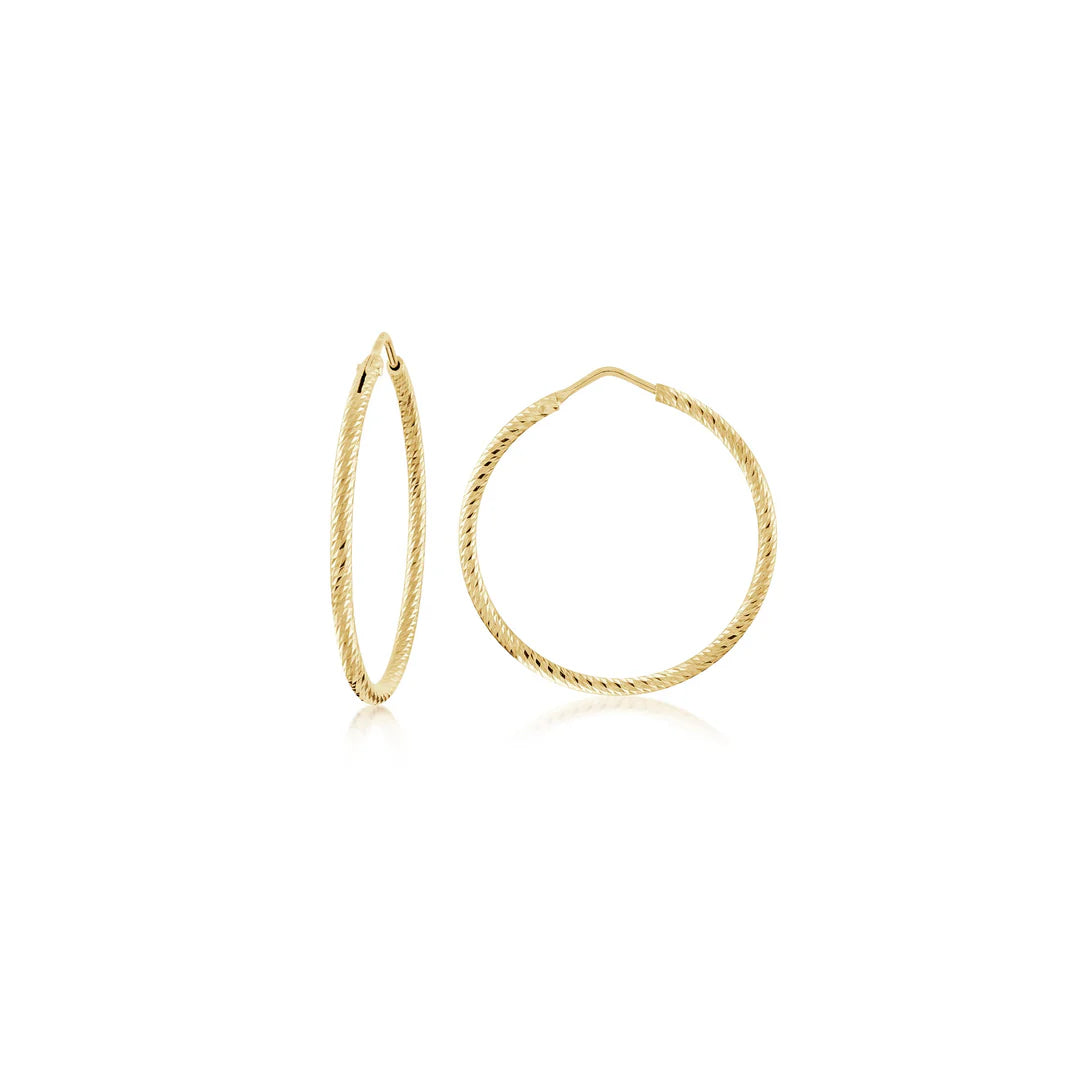 Medium Diamond Cut Hoops in Yellow 13-092446-02