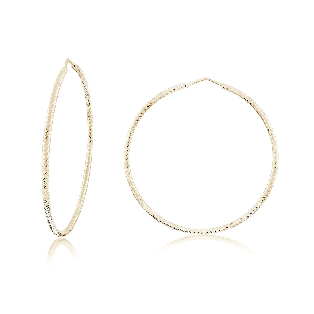 XL Diamond Cut Hoops in Yellow 13-092448-02